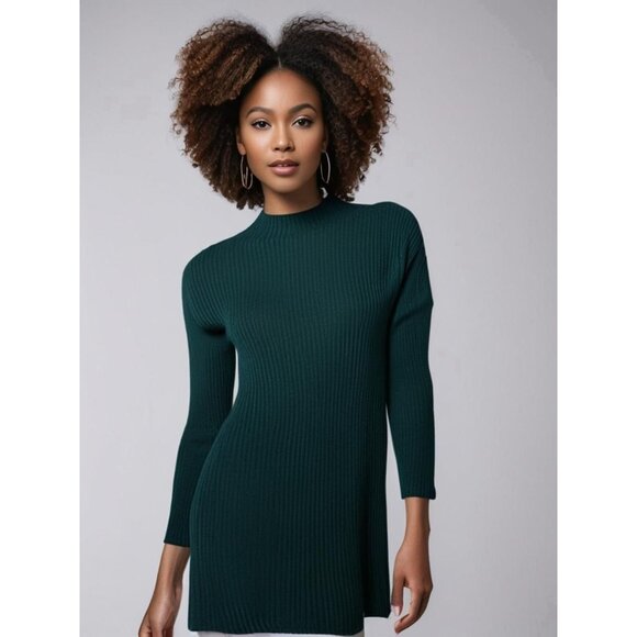 J Crew Women's Ribbed‎ Mini Sweater-Dress Size L - Picture 1 of 13